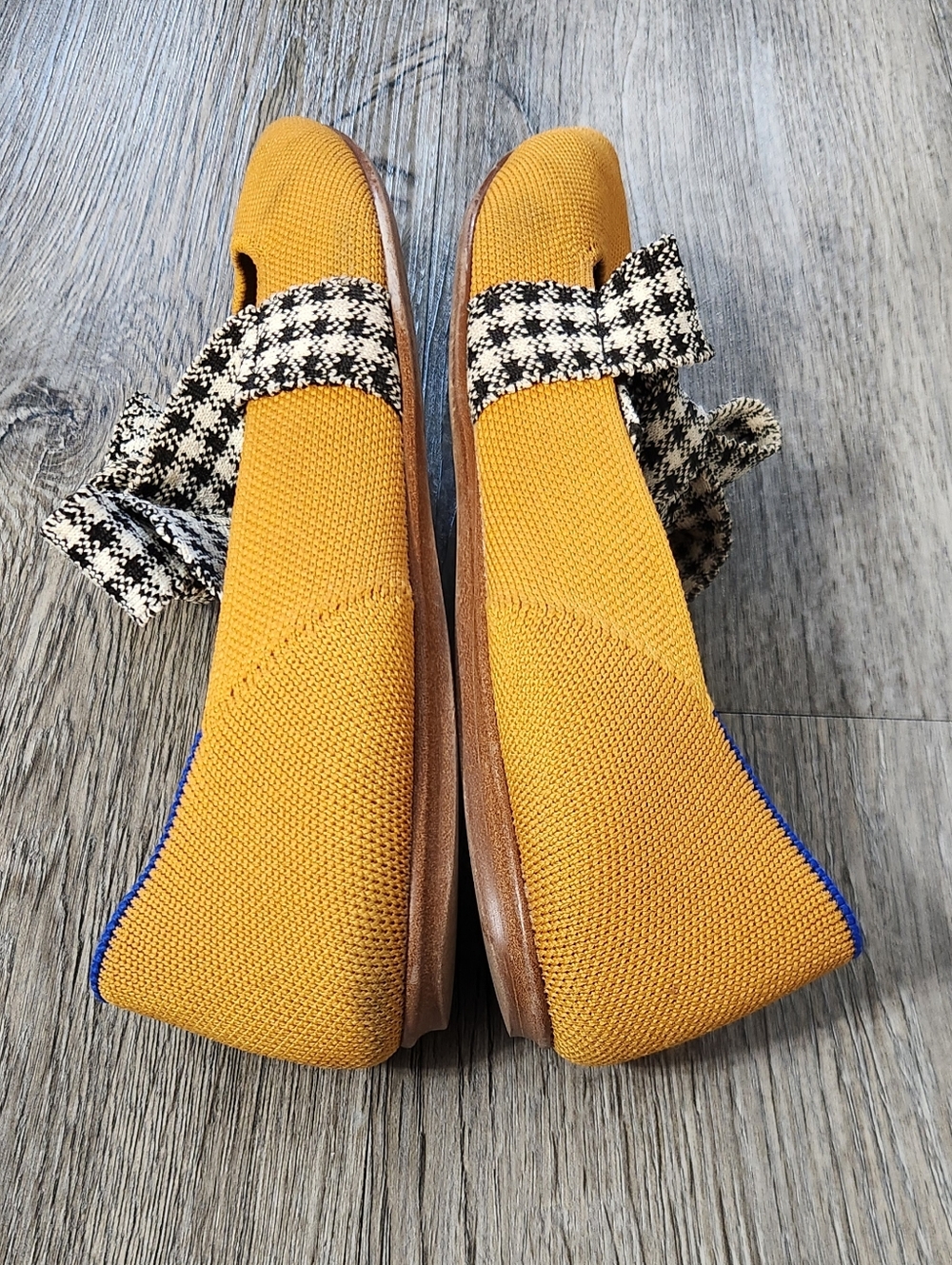 Rothys Golden Gingham Mary Jane Pointed Toe Flat - Picture 7 of 12